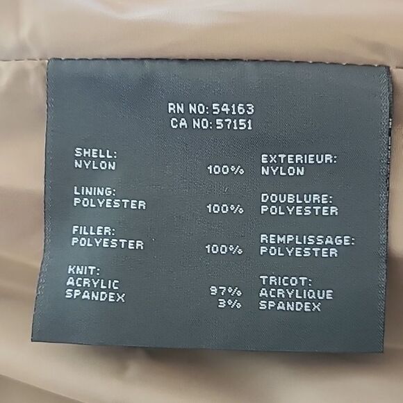 ANDREW MARC Pavia Quilted Faux Down Hooded Puffer Quilted Coat Tan Camel Size M - Picture 13 of 16